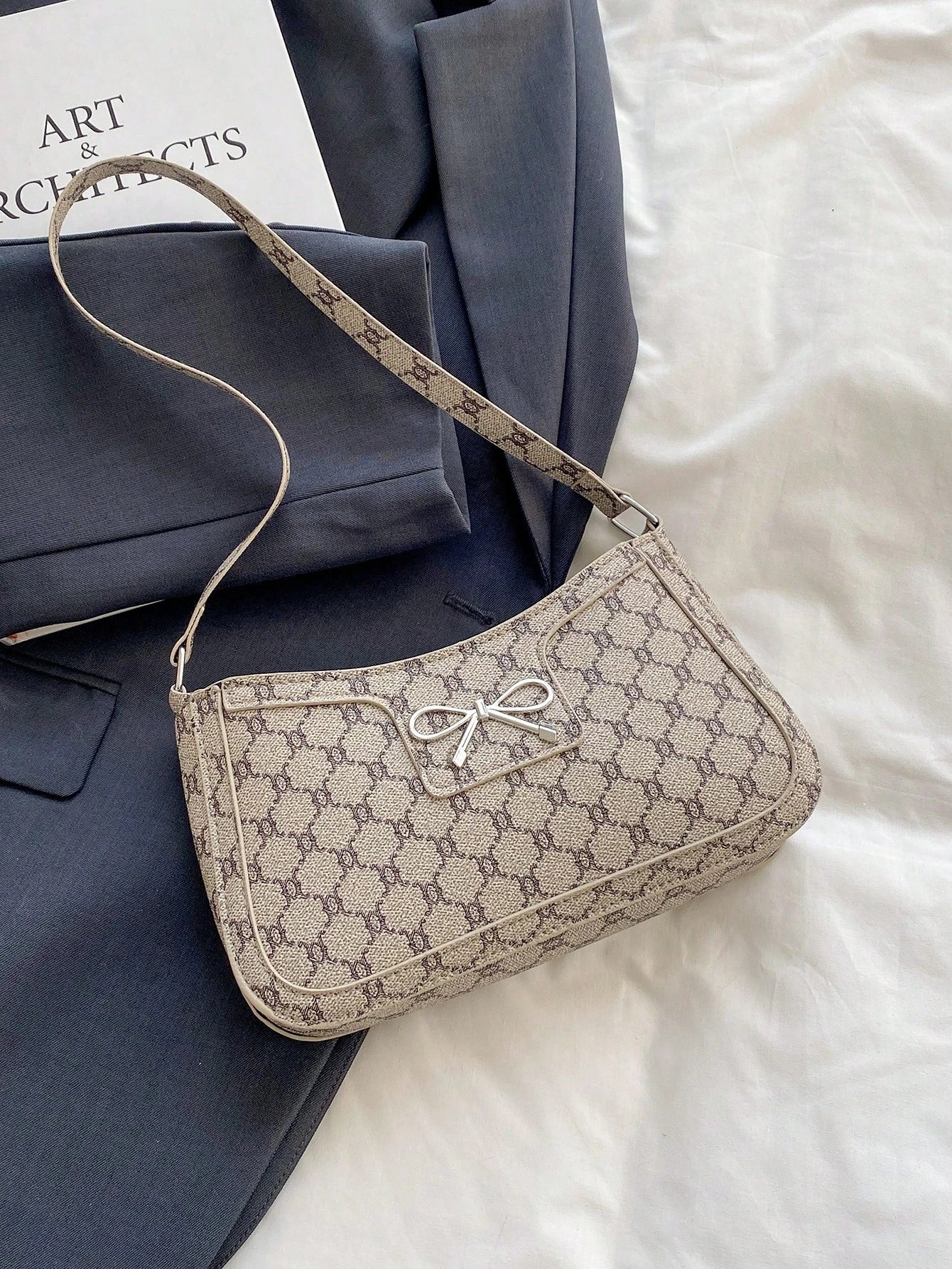 Elegant Crescent-Shaped Underarm Shoulder Bag For Women, Chic Casual Fashion, Solid Color Underarm Bag