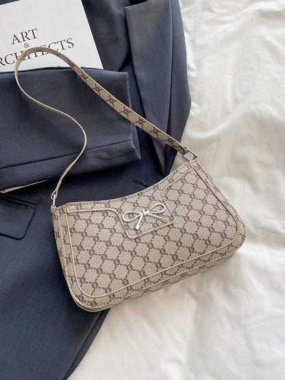 Elegant Crescent-Shaped Underarm Shoulder Bag For Women, Chic Casual Fashion, Solid Color Underarm Bag