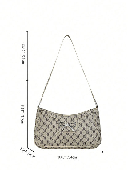 Elegant Crescent-Shaped Underarm Shoulder Bag For Women, Chic Casual Fashion, Solid Color Underarm Bag