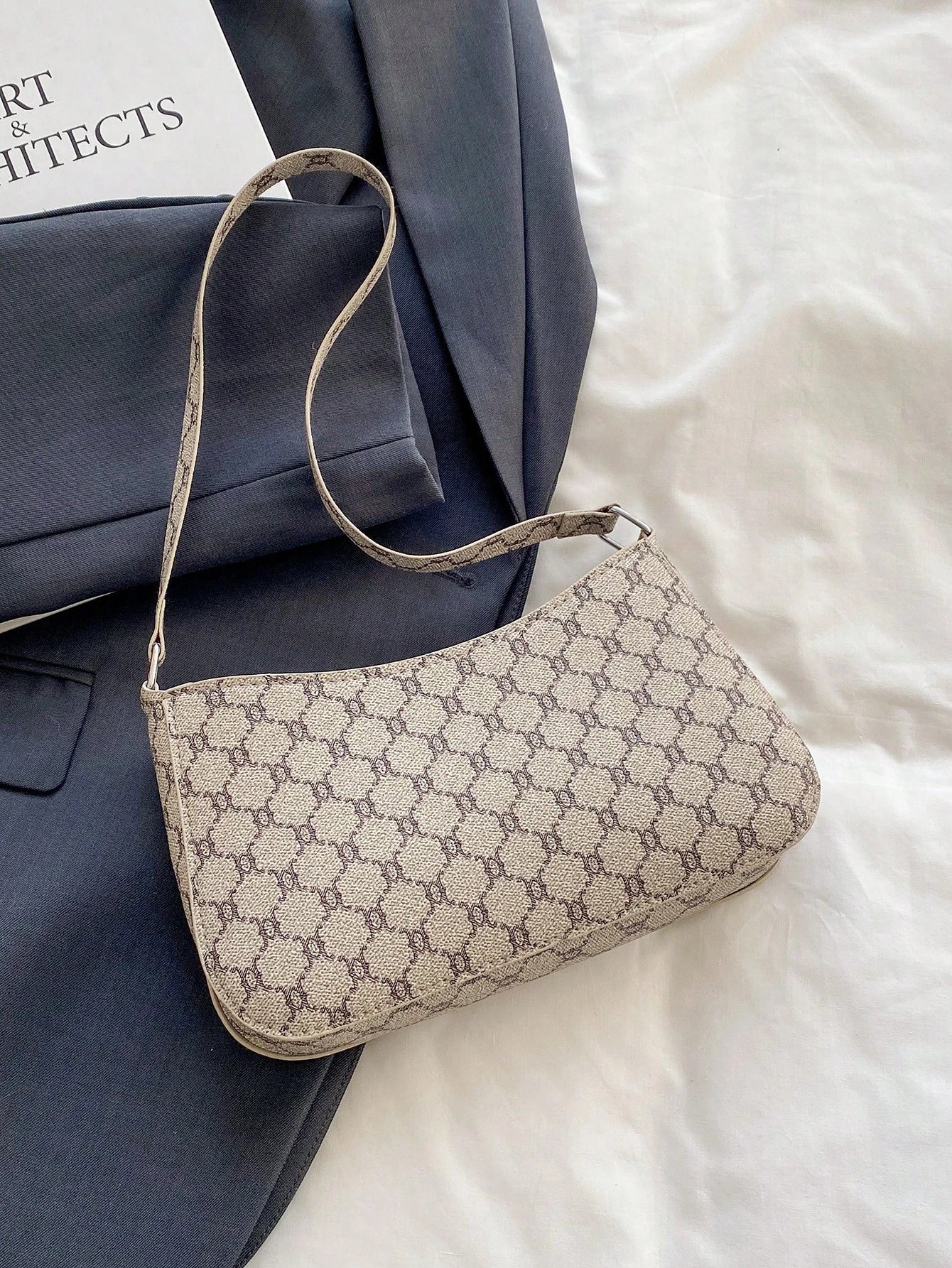 Elegant Crescent-Shaped Underarm Shoulder Bag For Women, Chic Casual Fashion, Solid Color Underarm Bag