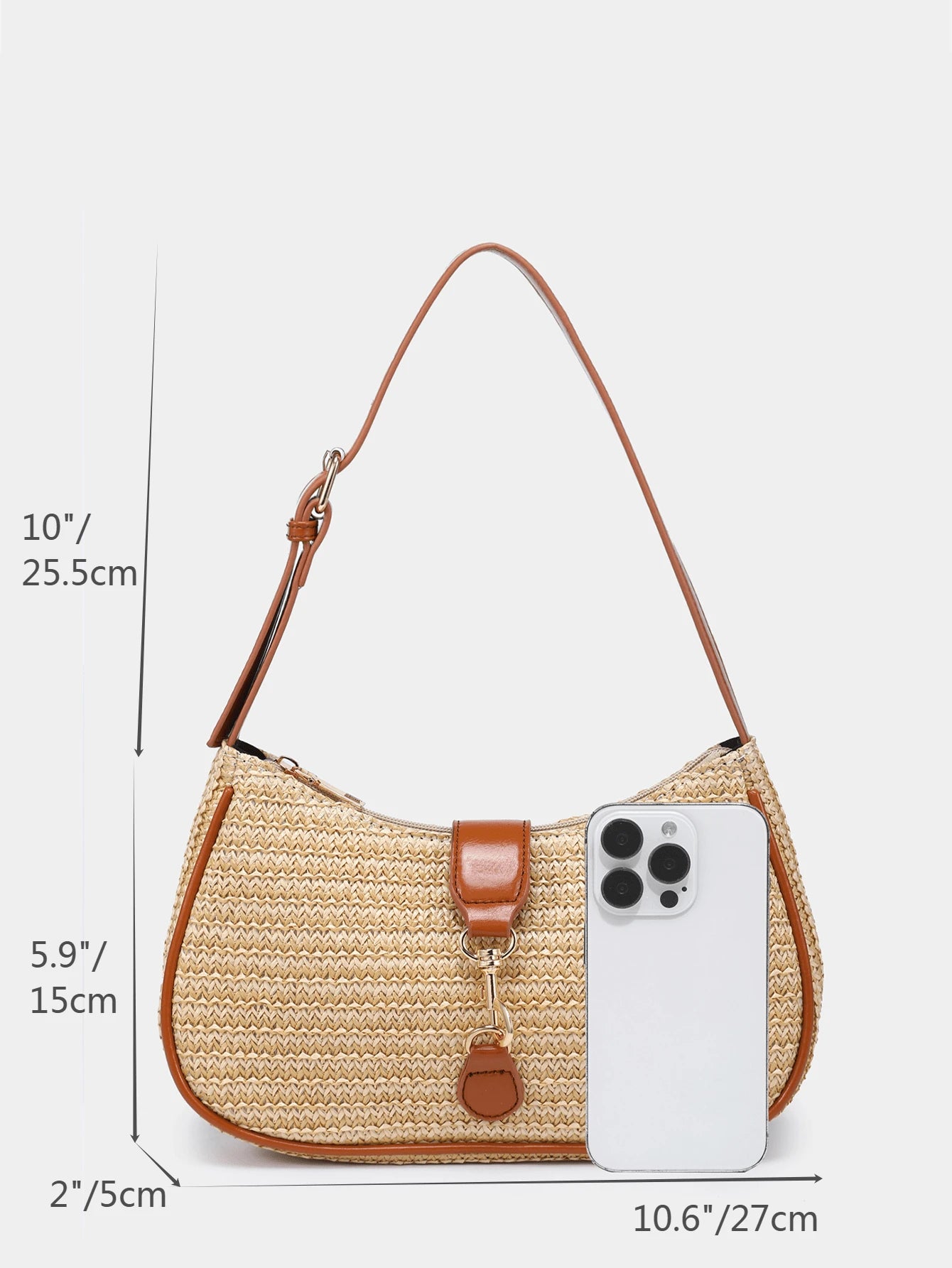 1pc Novachic Women Floral Fabric Casual Shoulder Bag, Zipper Closure, Vintage Style, Underarm Bag, Suitable For Various Occasions