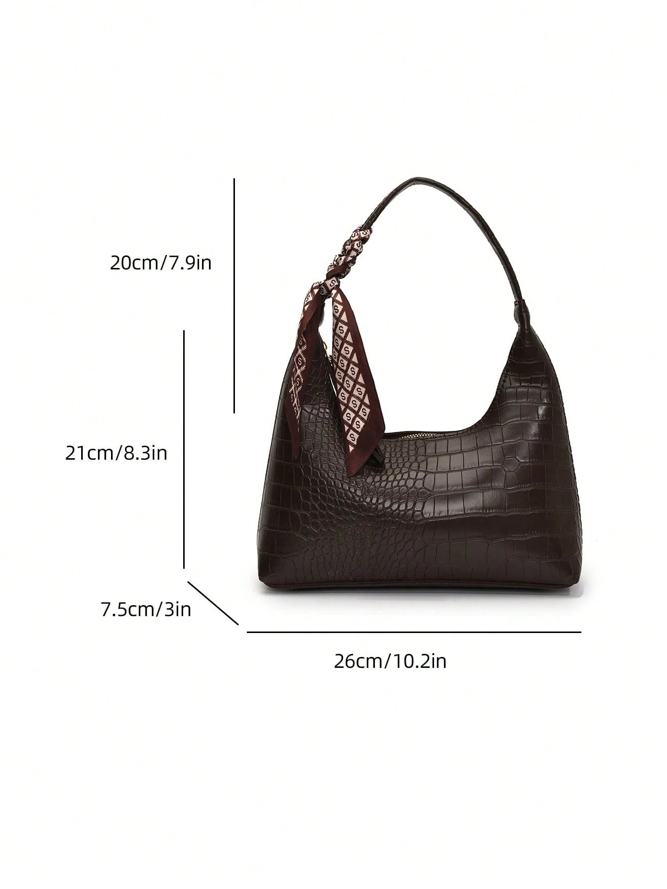 Minimalist Women's Shoulder Bag With Scarf
