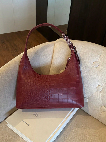 Minimalist Women's Shoulder Bag With Scarf