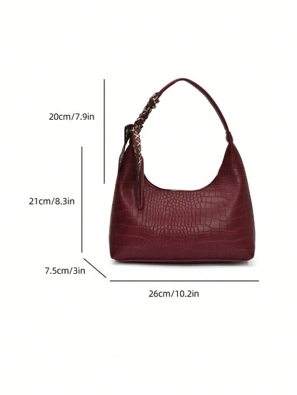 Minimalist Women's Shoulder Bag With Scarf