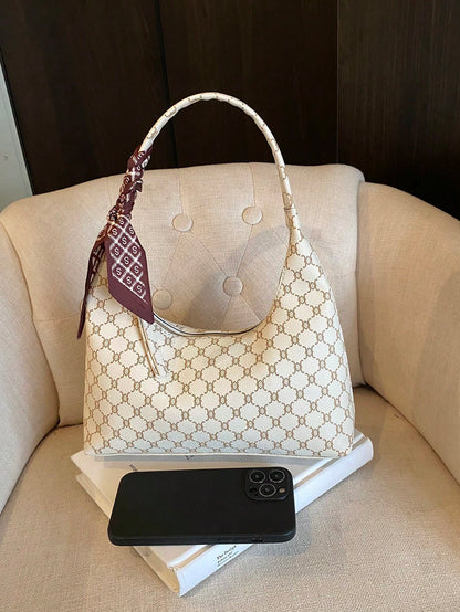 Minimalist Women's Shoulder Bag With Scarf