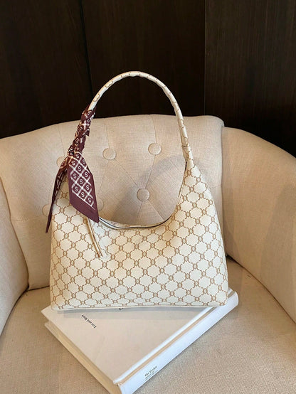 Minimalist Women's Shoulder Bag With Scarf