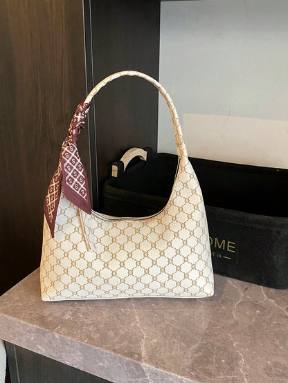 Minimalist Women's Shoulder Bag With Scarf