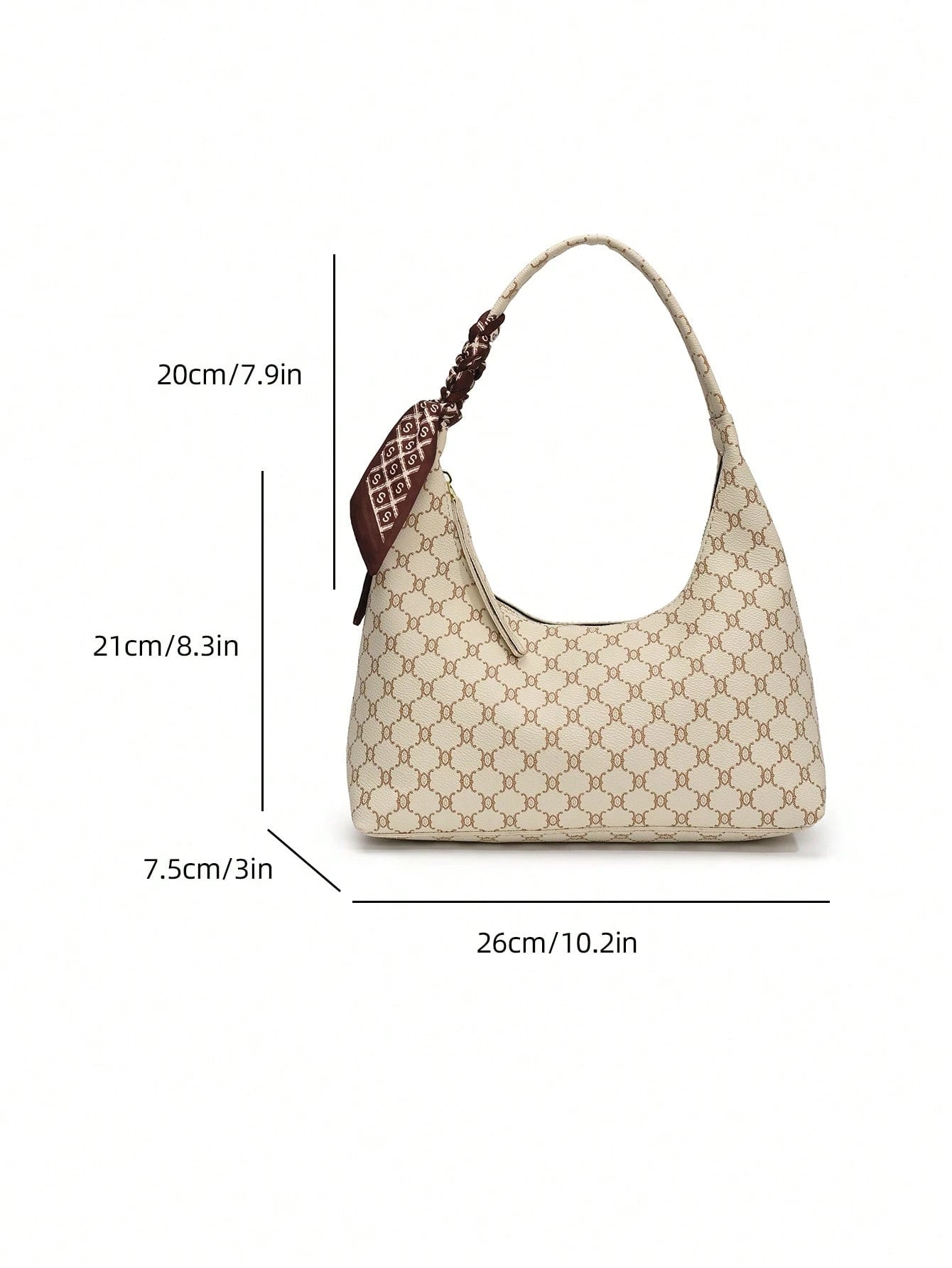 Minimalist Women's Shoulder Bag With Scarf