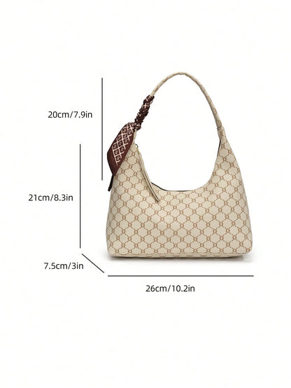 Minimalist Women's Shoulder Bag With Scarf