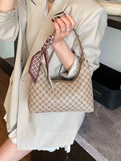 Minimalist Women's Shoulder Bag With Scarf