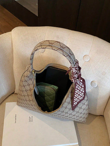 Minimalist Women's Shoulder Bag With Scarf