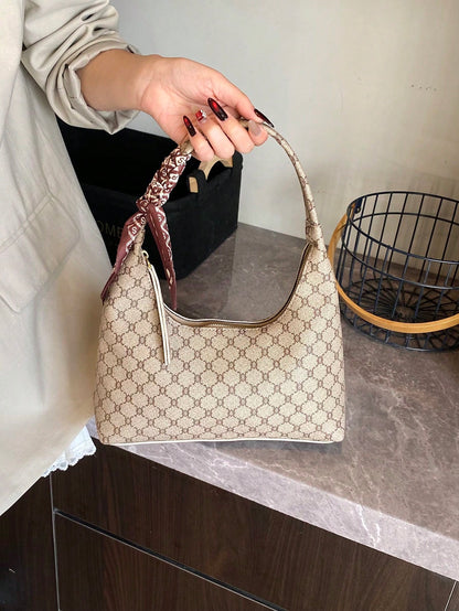 Minimalist Women's Shoulder Bag With Scarf