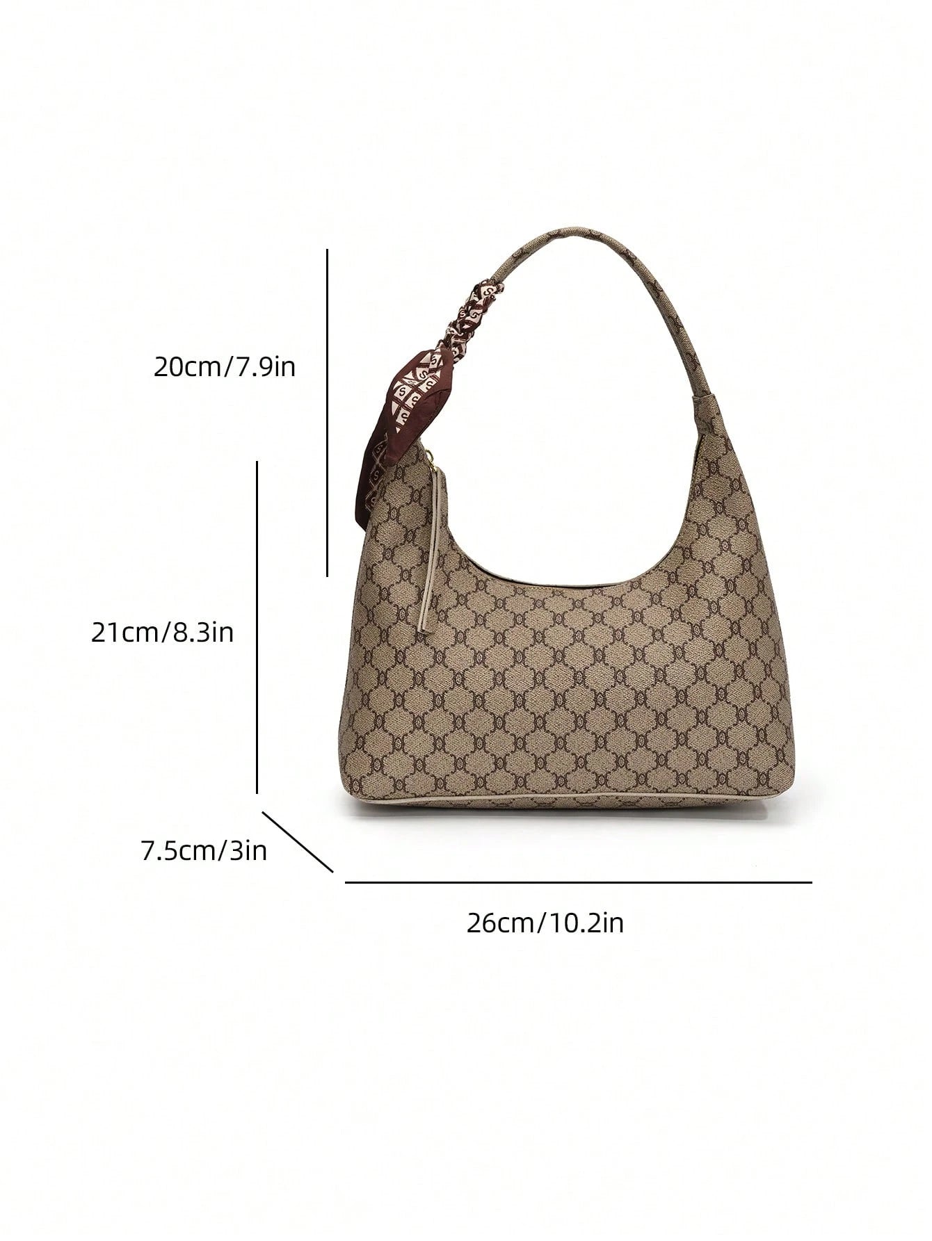 Minimalist Women's Shoulder Bag With Scarf