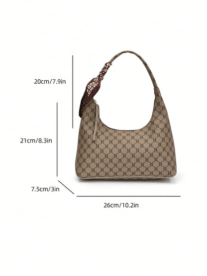 Minimalist Women's Shoulder Bag With Scarf