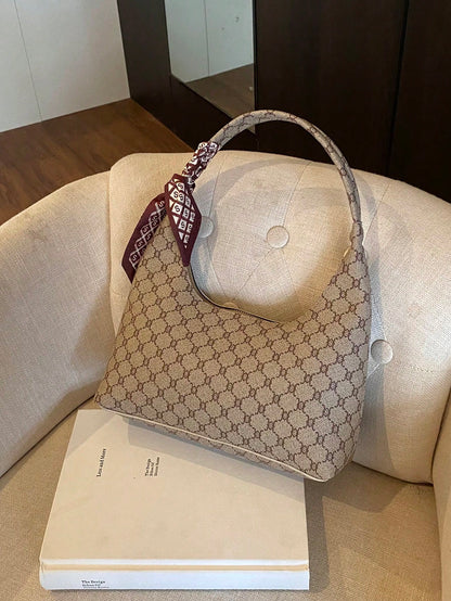 Minimalist Women's Shoulder Bag With Scarf