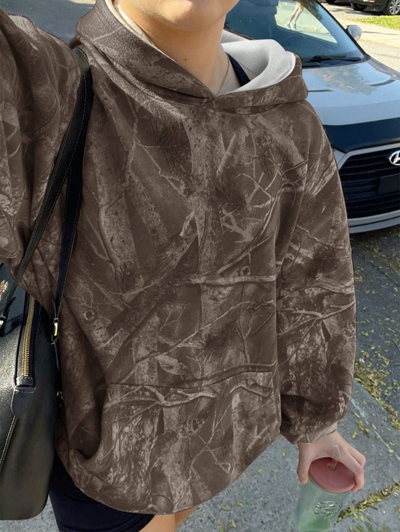 INAWLY Women's Casual Branch Print Long Sleeve Loose Hooded Sweatshirt,Graduation,Teacher,Back To School Pullover Fall