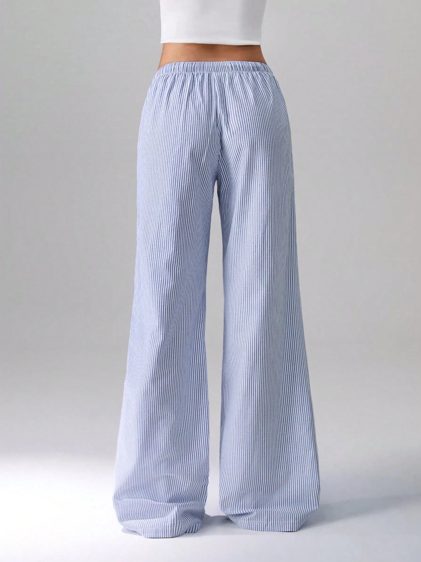 Flirla Pink Cotton Drawstring Waist Straight Leg Pants, Fashion Casual Home Wear For Women, Spring Fall Cloth For Women