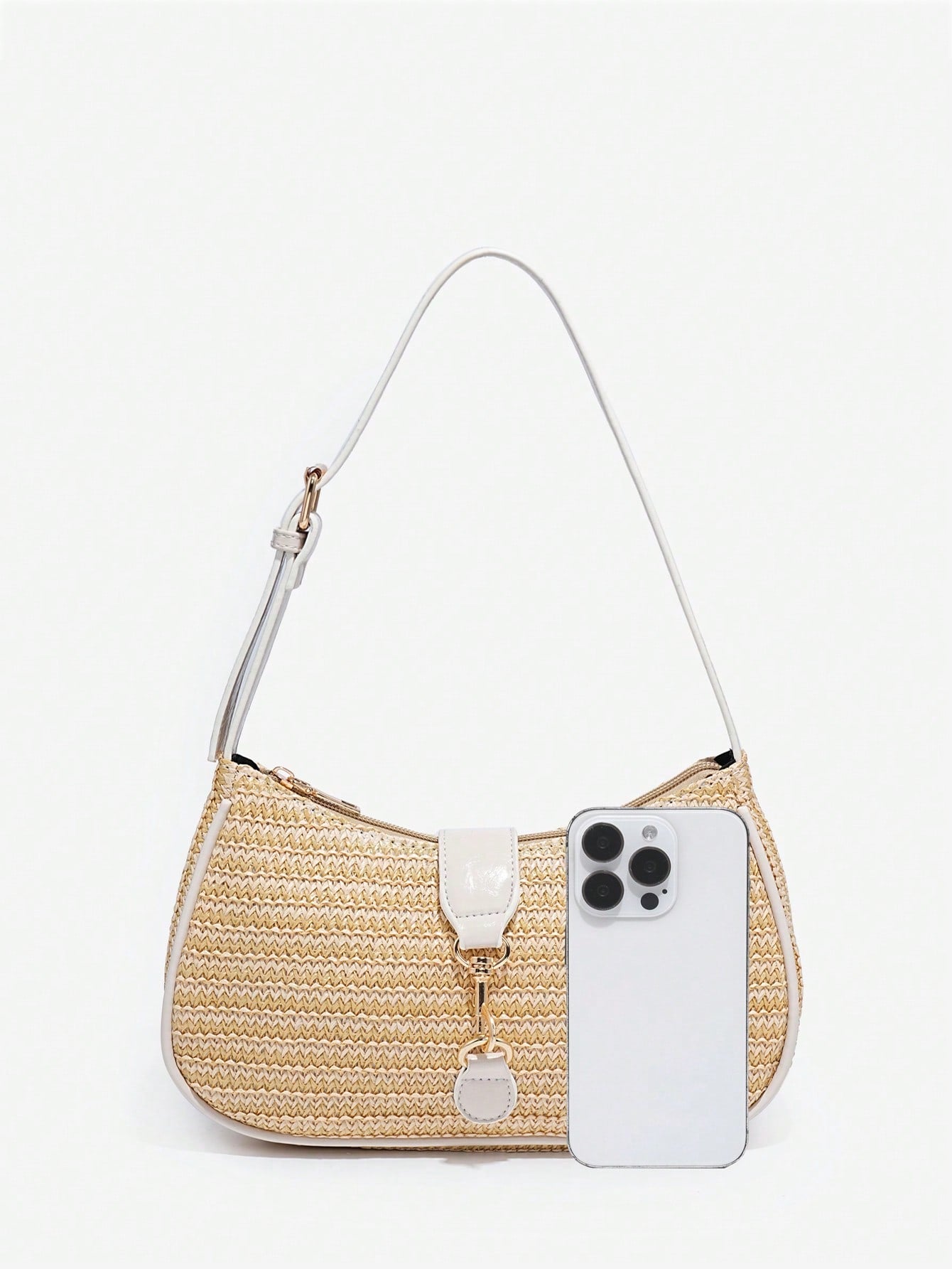 1pc Novachic Women Floral Fabric Casual Shoulder Bag, Zipper Closure, Vintage Style, Underarm Bag, Suitable For Various Occasions