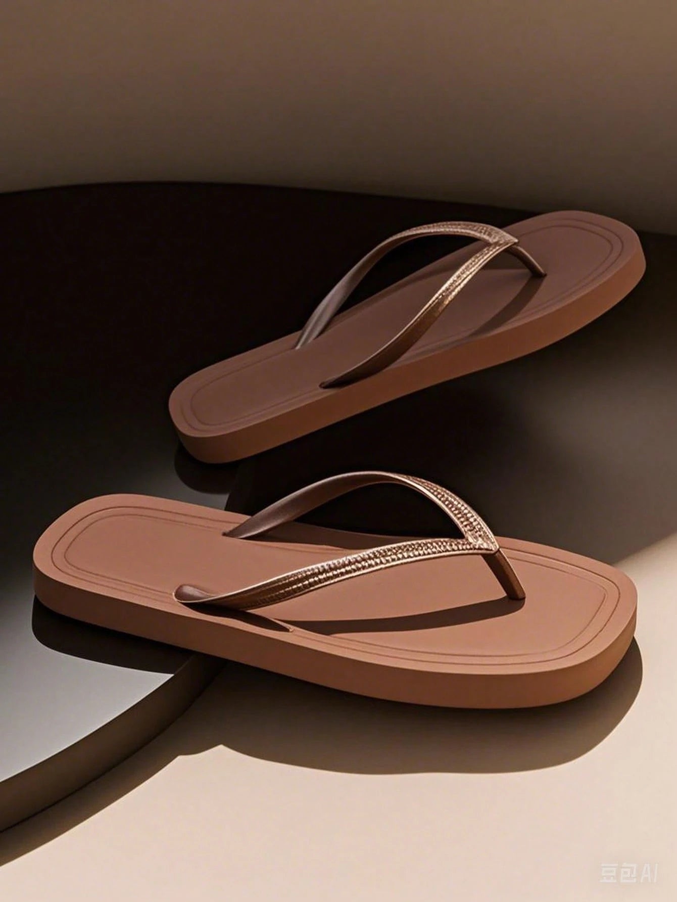 Women's Thick-bottomed Slip-resistant Flip Flops With Toe Thongs For Outdoor Activities, Swimming & Water Leisure, Waterproof Eva Material