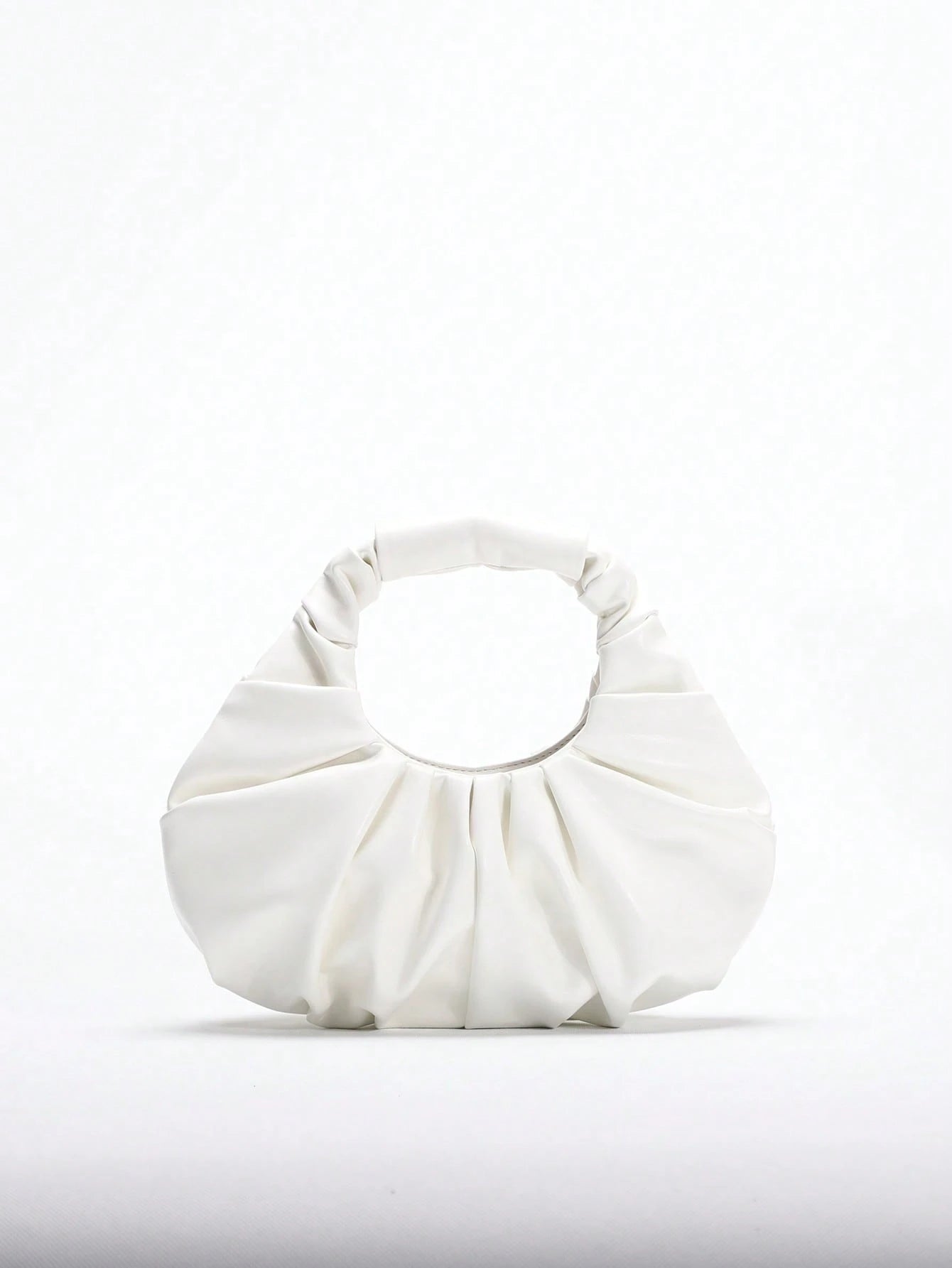 2024 Spring New Arrival Women Handbag, One Piece Of Solid Color Pearl Glossy PU Cloud Bag, Fashionable And Concise Stitching Design With Elegant Elegant For Lady, Foldable And Wrinkled Bag Style.