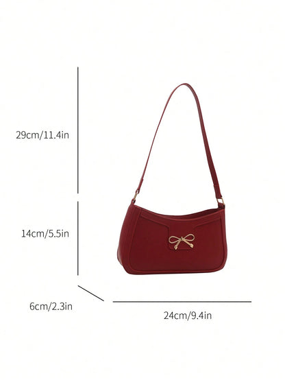 Elegant Crescent-Shaped Underarm Shoulder Bag For Women, Chic Casual Fashion, Solid Color Underarm Bag