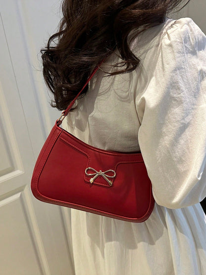 Elegant Crescent-Shaped Underarm Shoulder Bag For Women, Chic Casual Fashion, Solid Color Underarm Bag