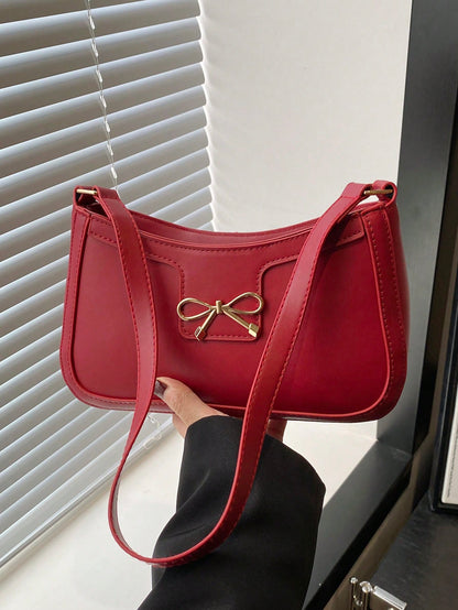 Elegant Crescent-Shaped Underarm Shoulder Bag For Women, Chic Casual Fashion, Solid Color Underarm Bag