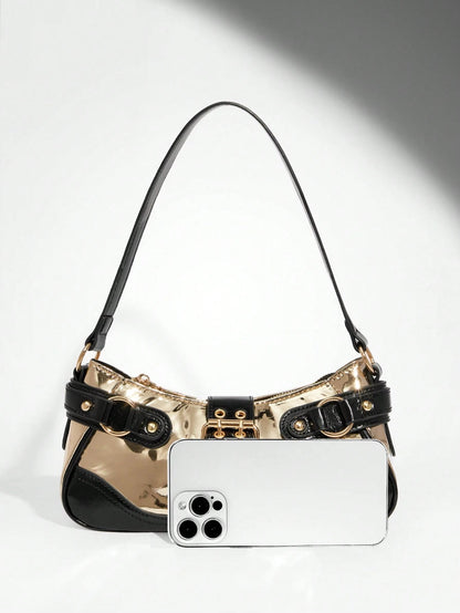 SHEIN BAE Women Street Commuter Leopard Print Patchwork PU Shoulder Bag, Leopard Print Purse For Women Leopard Comeback, Animal Print Women Bag