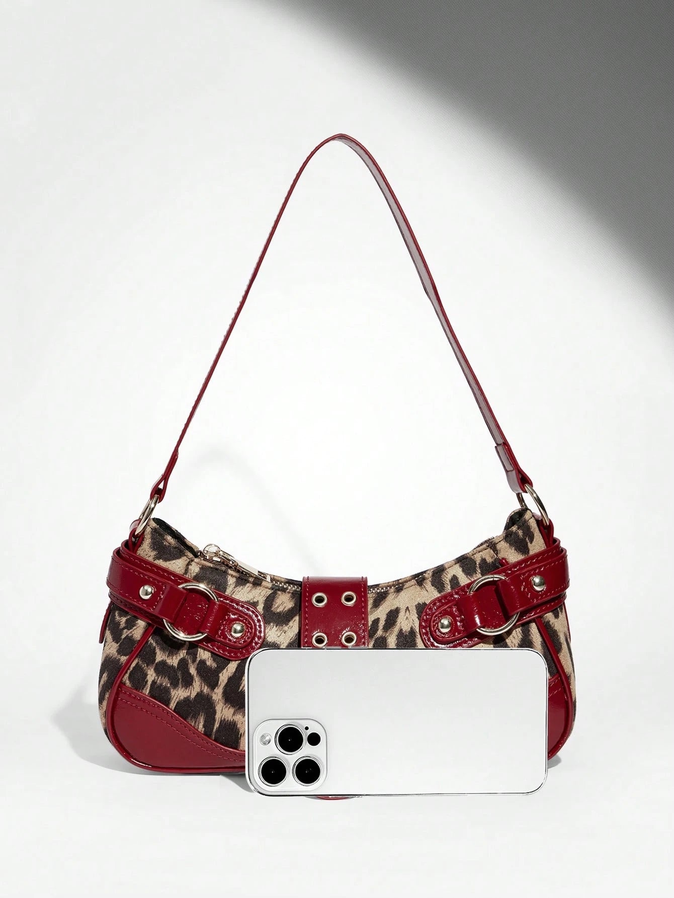 SHEIN BAE Women Street Commuter Leopard Print Patchwork PU Shoulder Bag, Leopard Print Purse For Women Leopard Comeback, Animal Print Women Bag