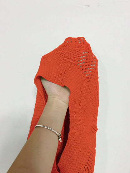 EMERY ROSE Solid Pointelle Knit Top