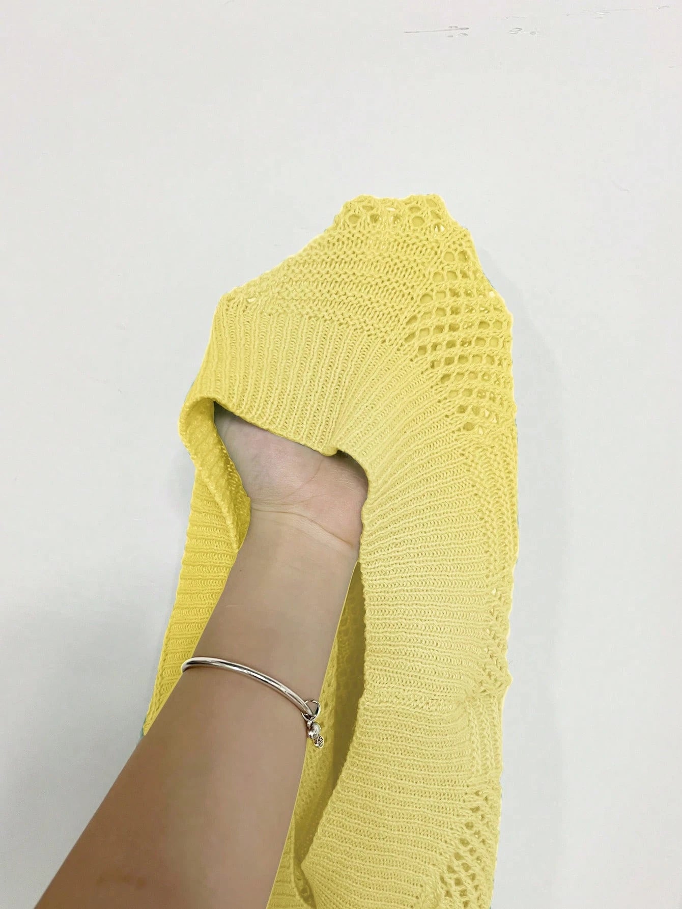 EMERY ROSE Solid Pointelle Knit Top