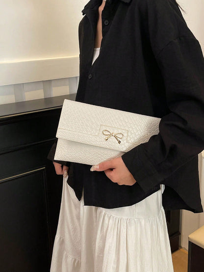 Crocodile Print, Snake Print, Solid Color, Minimalist, Fashionable, Casual PU Clutch, Envelope Bag, Fashionable Clutch Bags For Woman