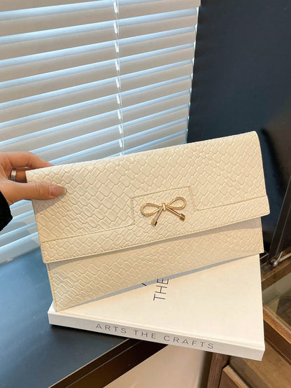 Crocodile Print, Snake Print, Solid Color, Minimalist, Fashionable, Casual PU Clutch, Envelope Bag, Fashionable Clutch Bags For Woman