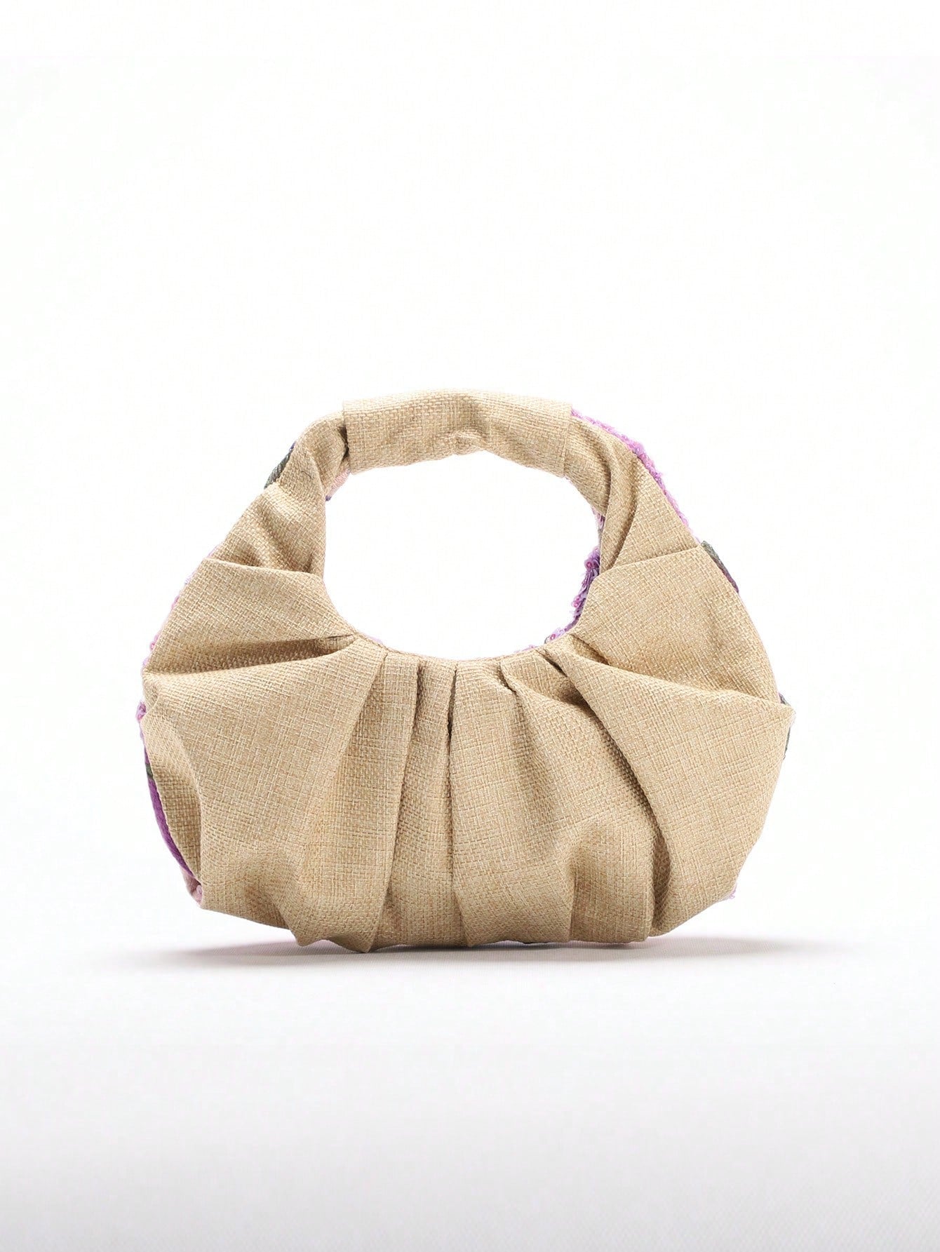 2024 Spring New Arrival Women Handbag, One Piece Of Solid Color Pearl Glossy PU Cloud Bag, Fashionable And Concise Stitching Design With Elegant Elegant For Lady, Foldable And Wrinkled Bag Style.