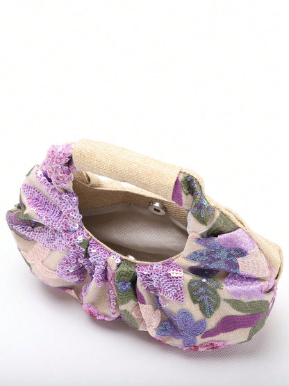 2024 Spring New Arrival Women Handbag, One Piece Of Solid Color Pearl Glossy PU Cloud Bag, Fashionable And Concise Stitching Design With Elegant Elegant For Lady, Foldable And Wrinkled Bag Style.