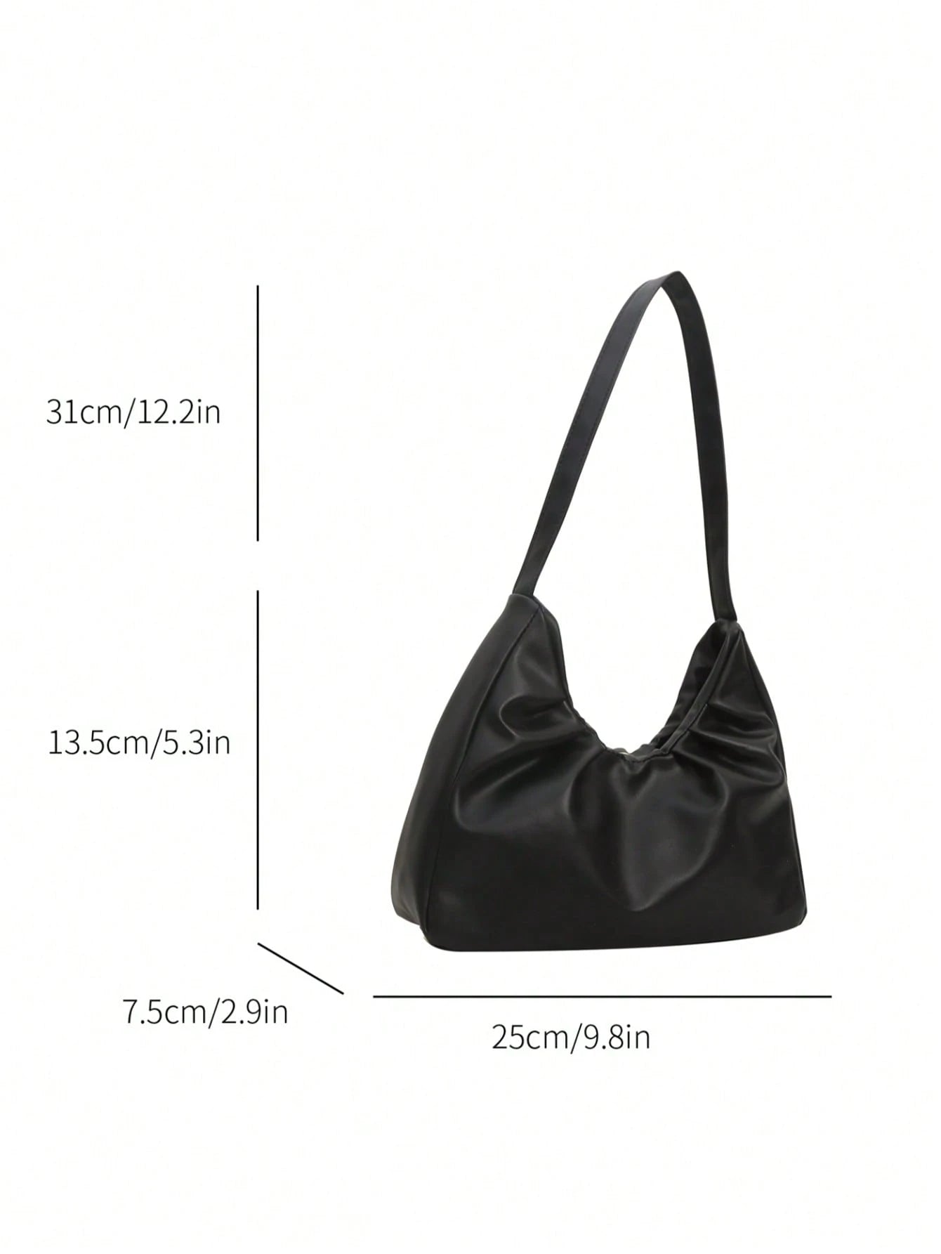 Stylish Shoulder Bag, New Solid Color Pleated Fresh Handbag With Quality Underarm Design, Suitable For Spring & Autumn