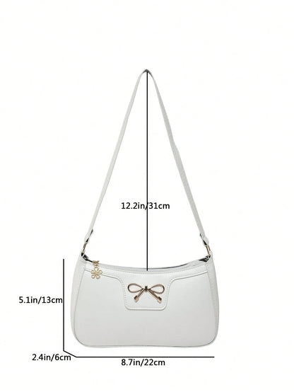 Elegant Crescent-Shaped Underarm Shoulder Bag For Women, Chic Casual Fashion, Solid Color Underarm Bag