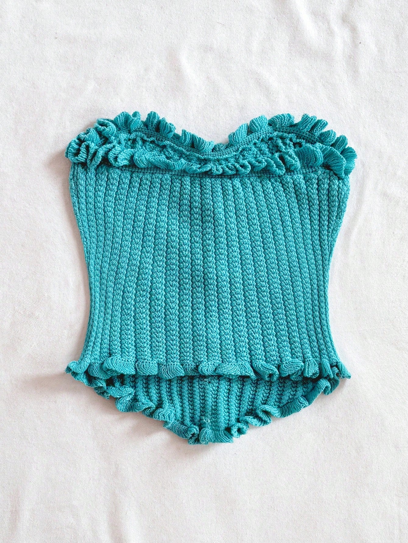 Soleia Women's Button Decor Fashion Casual Ruffle Hem Knitted Camisole Top,Going Out Top