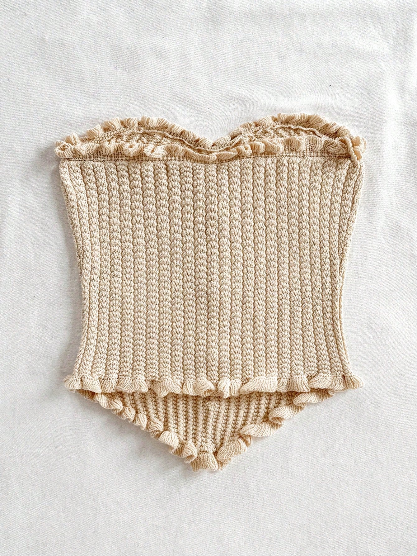 Soleia Women's Button Decor Fashion Casual Ruffle Hem Knitted Camisole Top,Going Out Top