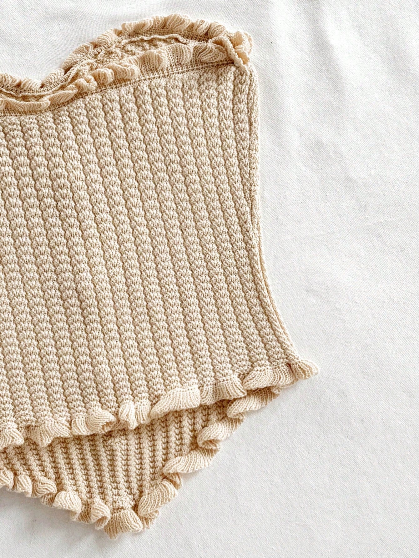 Soleia Women's Button Decor Fashion Casual Ruffle Hem Knitted Camisole Top,Going Out Top