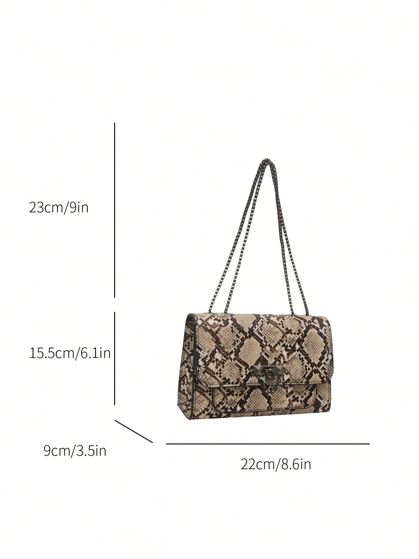1pc Minimalist Fashion Indentation Diamond Shape Square Bag Lock Closure Flap Opening Metal Chain Shoulder Bag Suitable For Women's Daily Casual Use