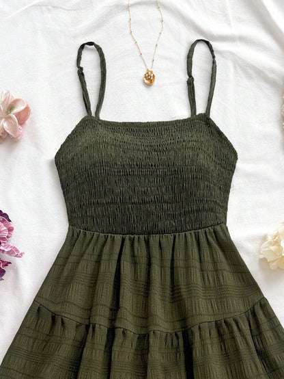 Soleia WYWH Women Spring Break Solid Ruffle Hem Cami Blue Dress,Summer Dresses For Women