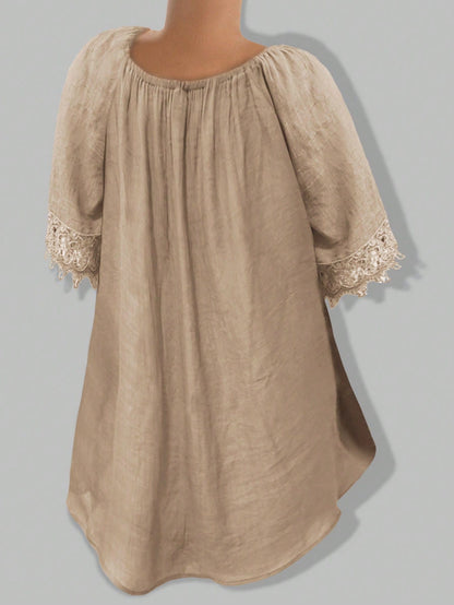 EMERY ROSE Women Plain Short Sleeve Ruffle Detail Casual Blouse, Everyday Wear