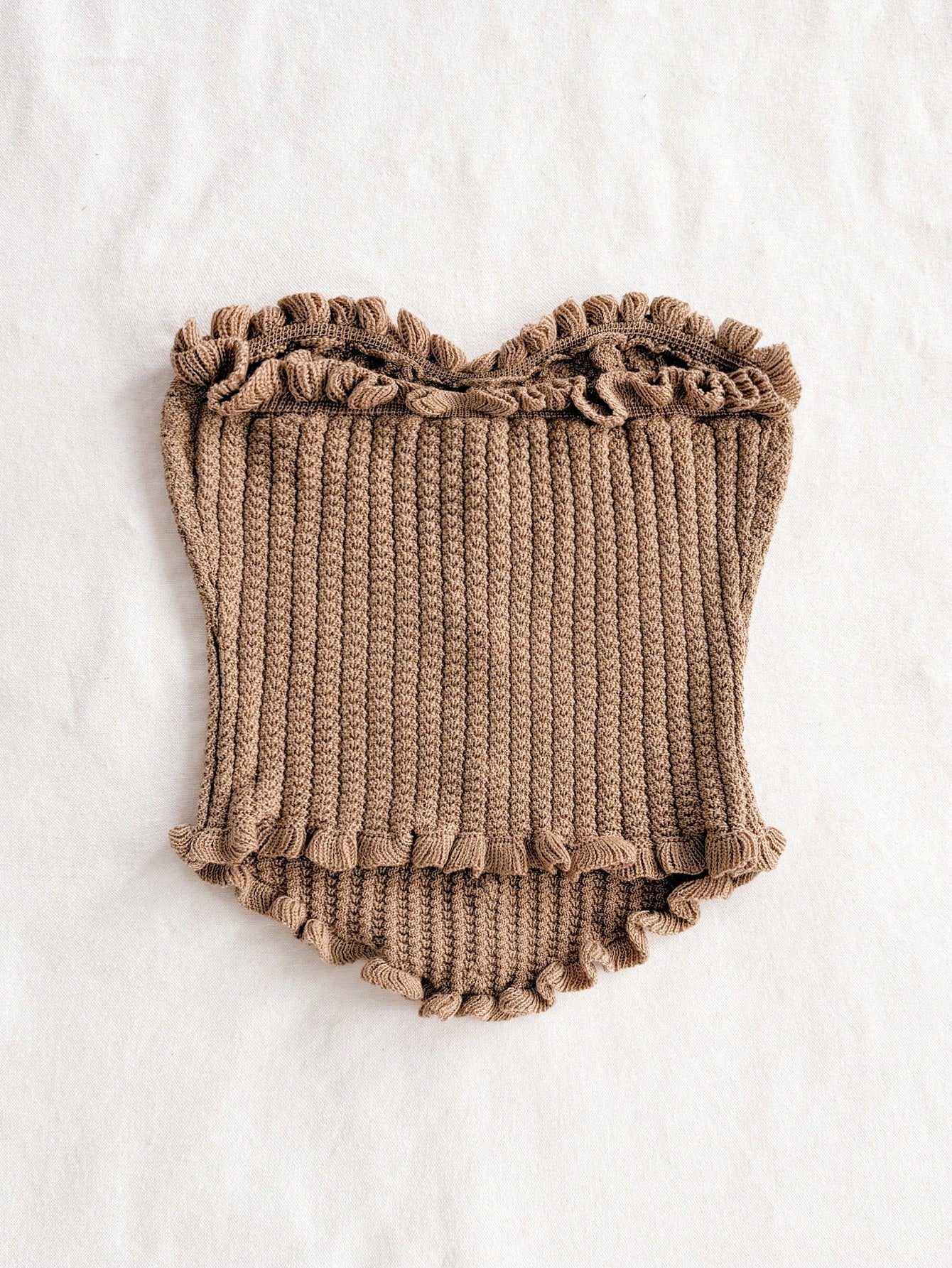 Soleia Women's Button Decor Fashion Casual Ruffle Hem Knitted Camisole Top,Going Out Top