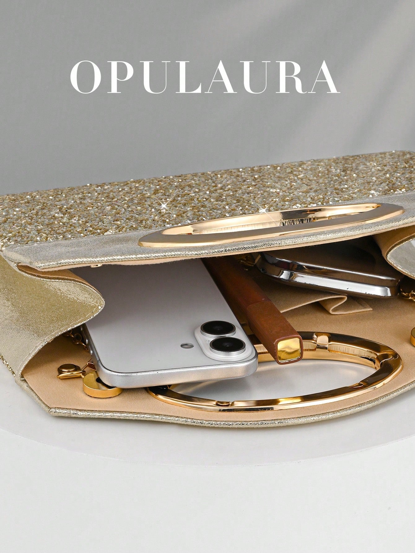 OpulAura Women's Fashion Sparkling Crystal Rhinestone Evening Clutch Bag, Glitzy Luxury Diamond Studded Formal Dress Purse, Suitable For Gala, Party, Birthday, Wedding, As Birthday Gift