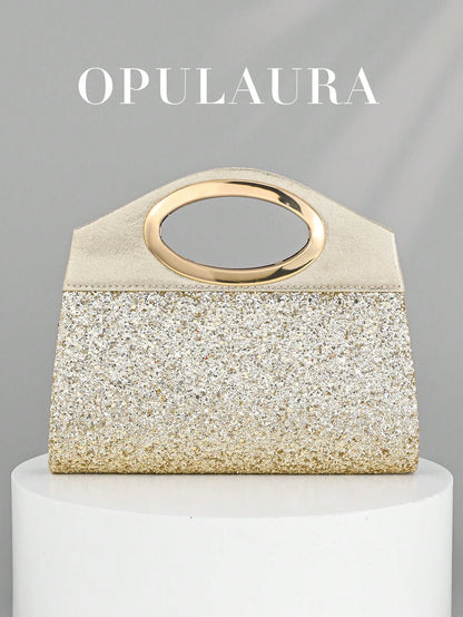 OpulAura Women's Fashion Sparkling Crystal Rhinestone Evening Clutch Bag, Glitzy Luxury Diamond Studded Formal Dress Purse, Suitable For Gala, Party, Birthday, Wedding, As Birthday Gift