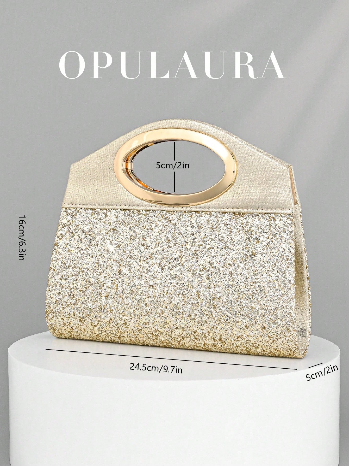 OpulAura Women's Fashion Sparkling Crystal Rhinestone Evening Clutch Bag, Glitzy Luxury Diamond Studded Formal Dress Purse, Suitable For Gala, Party, Birthday, Wedding, As Birthday Gift