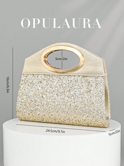 OpulAura Women's Fashion Sparkling Crystal Rhinestone Evening Clutch Bag, Glitzy Luxury Diamond Studded Formal Dress Purse, Suitable For Gala, Party, Birthday, Wedding, As Birthday Gift