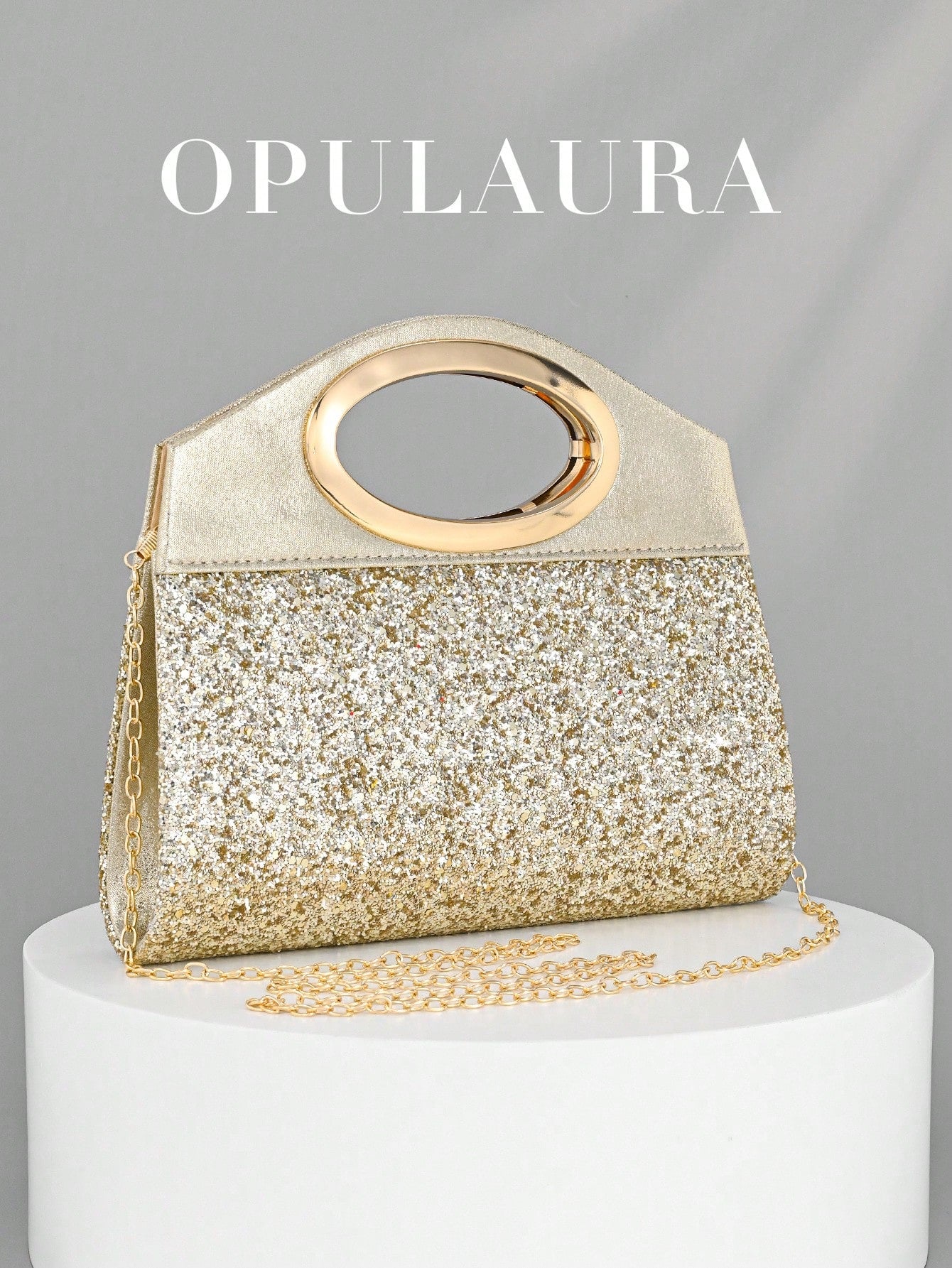 OpulAura Women's Fashion Sparkling Crystal Rhinestone Evening Clutch Bag, Glitzy Luxury Diamond Studded Formal Dress Purse, Suitable For Gala, Party, Birthday, Wedding, As Birthday Gift