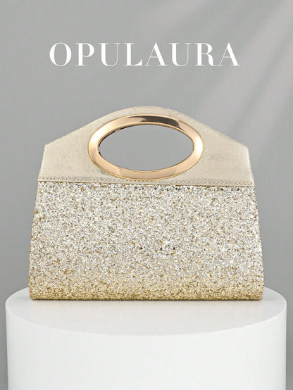 OpulAura Women's Fashion Sparkling Crystal Rhinestone Evening Clutch Bag, Glitzy Luxury Diamond Studded Formal Dress Purse, Suitable For Gala, Party, Birthday, Wedding, As Birthday Gift